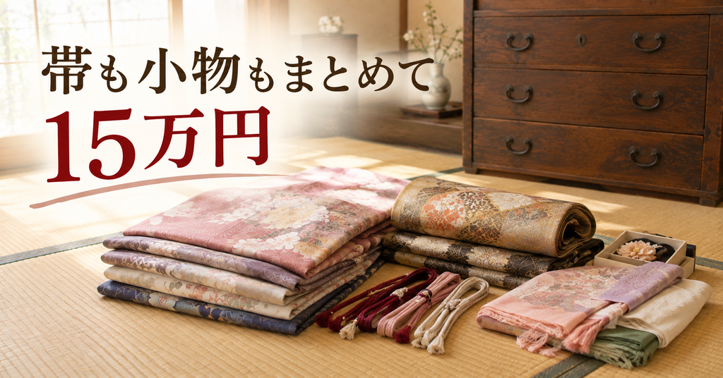 出張買取に出した着物と帯と小物