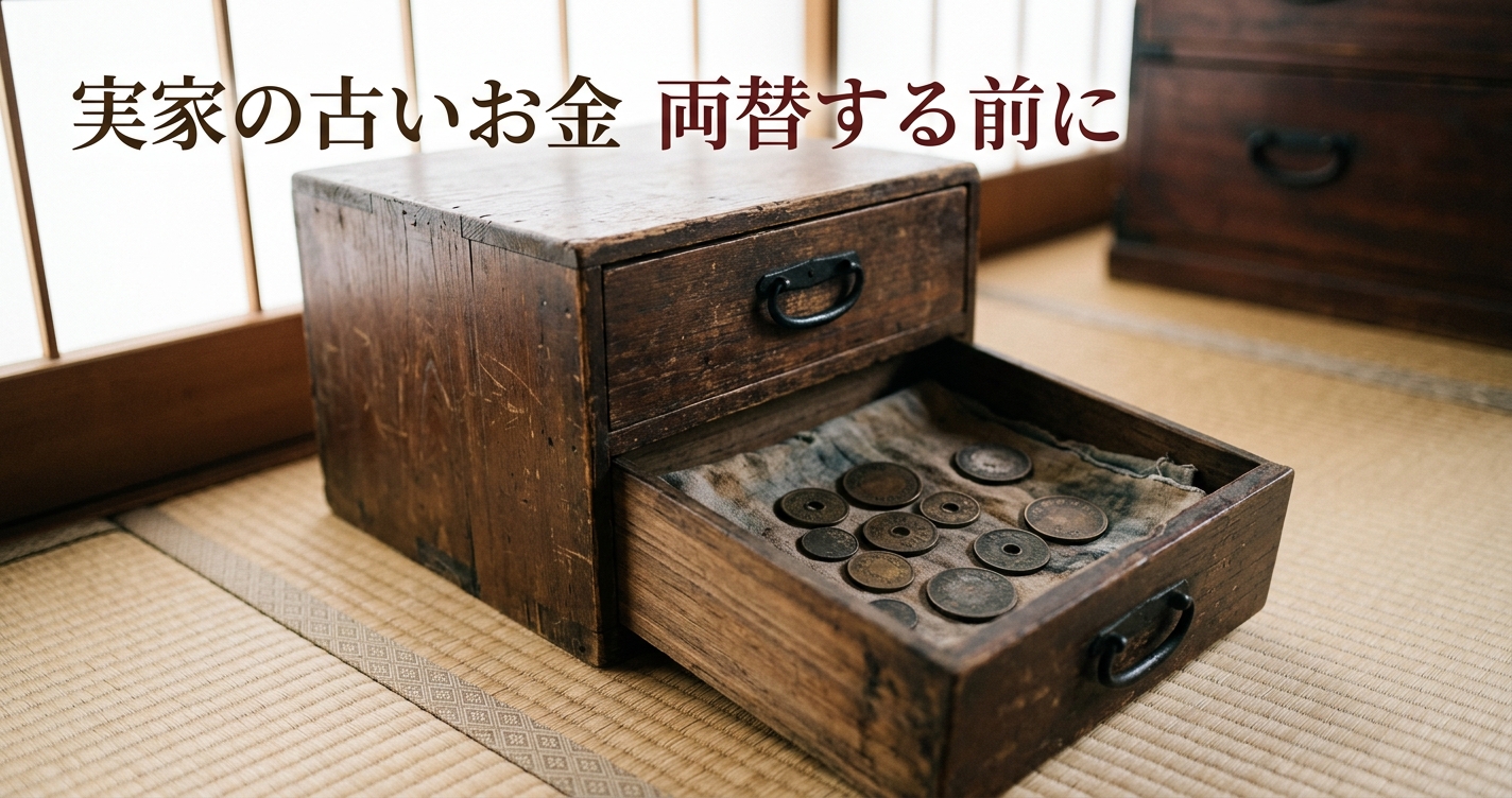実家の和だんすの引き出しから出てきた古い硬貨