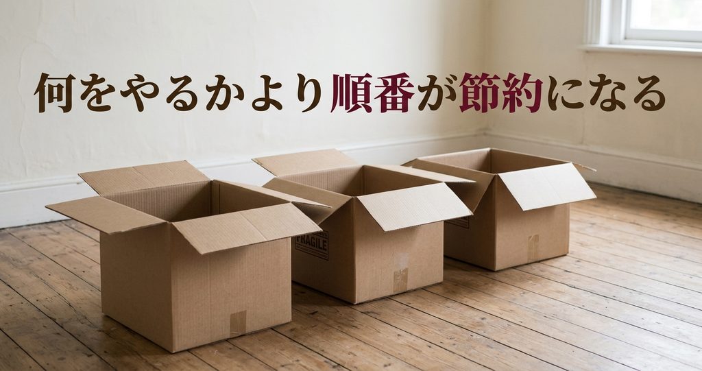 何をやるかより順番が節約になる。費用を減らす3つの手順