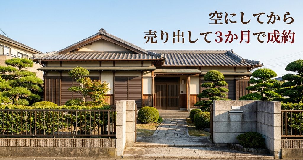 空にしてから売り出して3か月で成約 庭木の手入れを終えた実家の外観