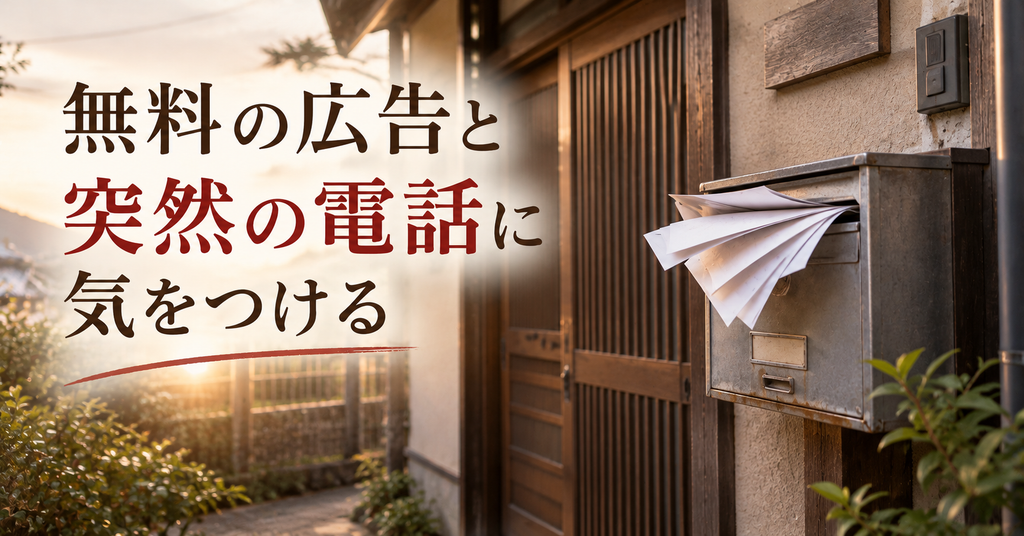 不用品回収でぼったくりが起きる理由 無料の広告と突然の電話に気をつける 郵便受けに差し込まれたチラシ