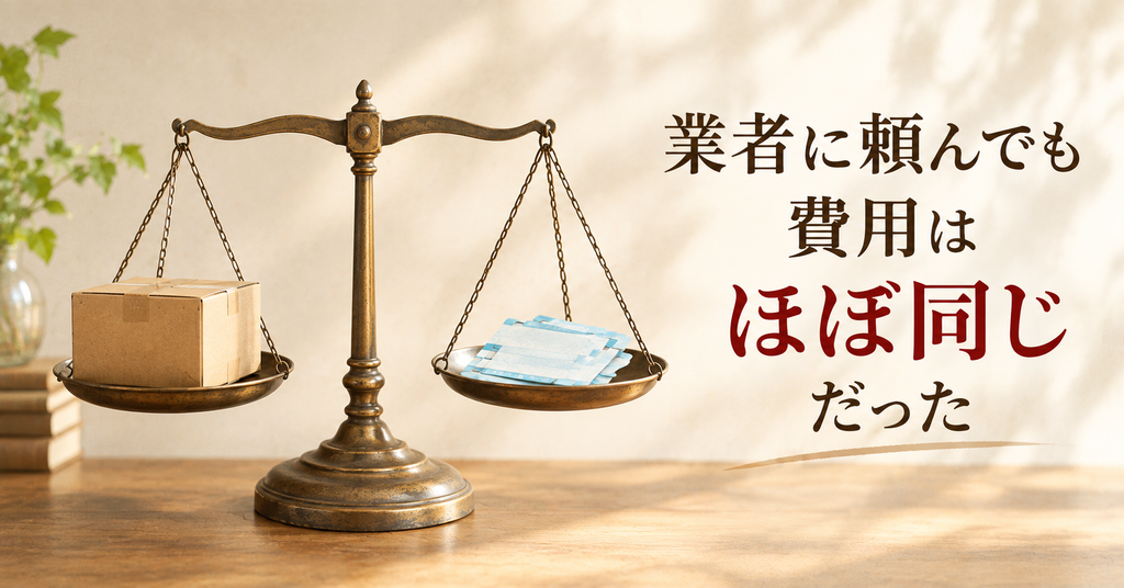 業者に頼んでも費用はほぼ同じだった 段ボール箱と新幹線の切符が釣り合う天秤ばかり