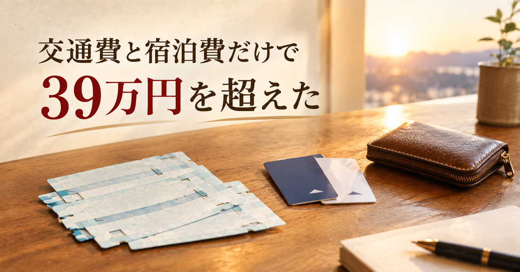 交通費と宿泊費だけで39万円を超えた 何枚もの新幹線の切符とホテルのカードキー