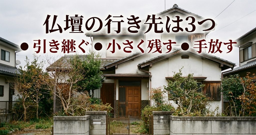 実家の仏壇の行き先は引き継ぐ・小さく残す・手放すの3つ 2階建ての実家の外観